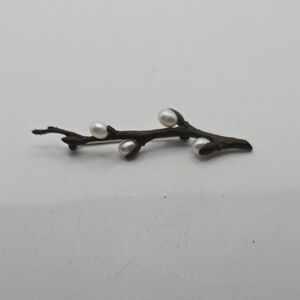 Michael Michaud Pearl and Black Branch Brooch